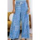 thumbnail image 1 of Pantalones Mujer Pantalones casuales estampados florales Cordón Pantalones de pierna ancha Suave para el trabajo (Azul XL) Cgtredaw Para estrenar, 1 of 6