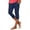 Dark Blue, variant on Minjewel Capri Pants for Women - Casual Stretch High Waist Abdominal Yoga Pants Soft Compression - Workout Base 7/8 Length Bottoms,Army Green L