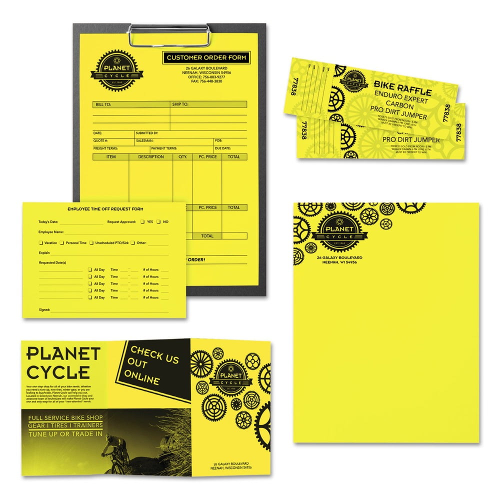 Astrobrights 21011 8.5 in. x 11 in. 24 lbs. Bond Weight Color Paper - Lift-Off Lemon (500/Ream)
