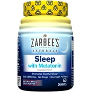 Zarbee's Naturals Adult Sleep + Melatonin Supplement, Natural Mixed Fruit, 60 Gummies