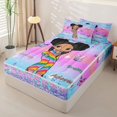 thumbnail image 2 of Castle Fairy Vibrant Rainbow Girl Zipper Full Size Comforter Sets with Fitted Sheet and 2 Pillowcases,Cartoon Butterfly Zipper Bedding Set,Multi Tone Pink Purple,4pcs, 2 of 6