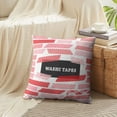 thumbnail image 4 of LALILO Throw Pillow Covers Pink Red And White Tape Strips With Cushion Cover 18" x 18", 2 Pack, 4 of 6