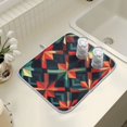 thumbnail image 4 of Yayeee Dish Drying Mat for Kitchen Counter 16" x 18" Microfiber Super Absorbent Coffee Decorative Pad, Red Abstract, 4 of 9