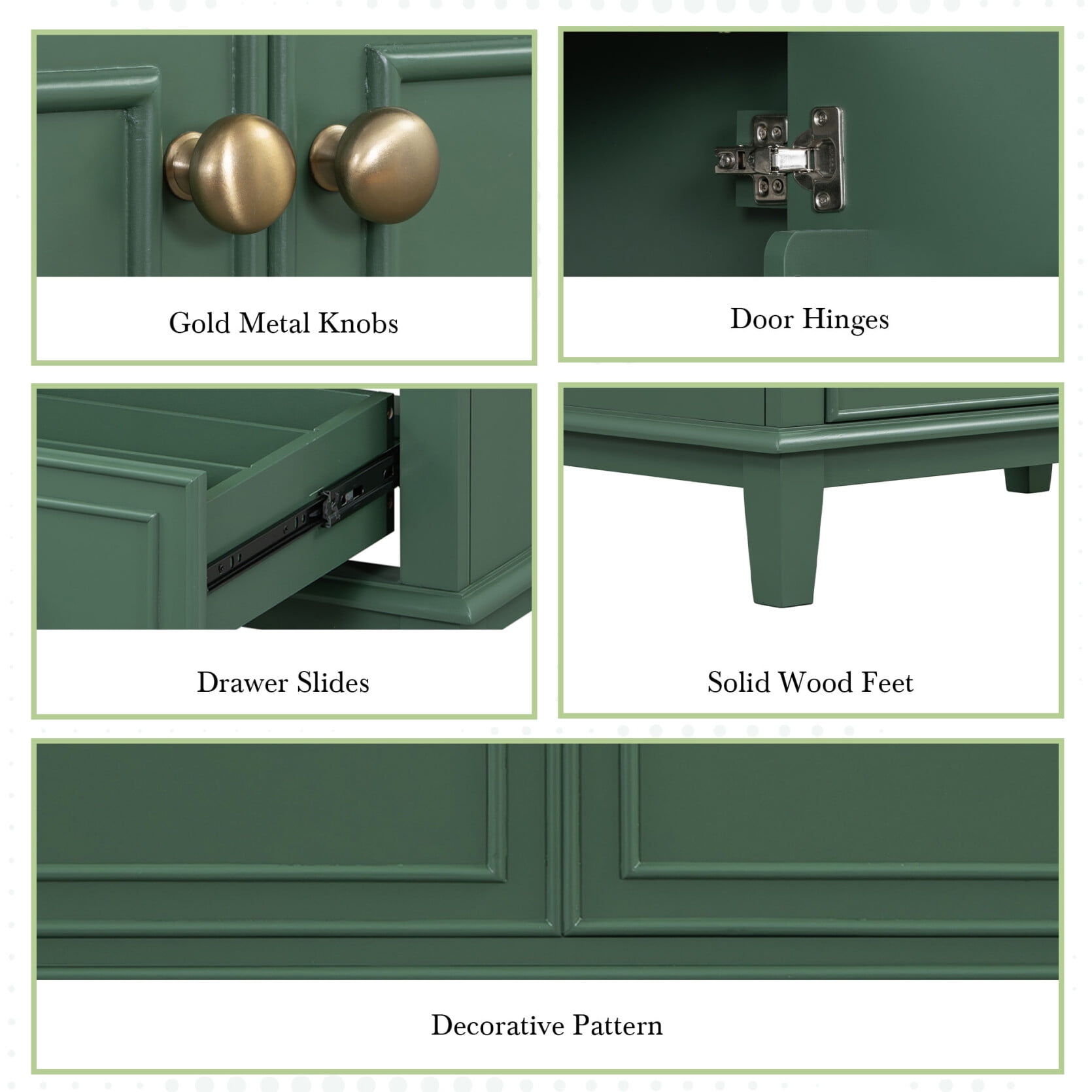 30" Bathroom Vanity Without Sink, Free Standing Wooden Bathroom Cabinet with Doors and Drawer, Multi-functional Under Sink  Storage Cabinet, Dark Green