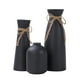 thumbnail image 1 of Juego de 3 jarrones de flores de cerámica, adorno de capullo, jarrón nórdico brillante de mesa. Negro, 1 of 9