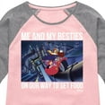 thumbnail image 3 of Disney - Darkwing Duck - Me & My Bestie Getting Food - Toddler & Youth Girls Raglan Graphic T-Shirt, 3 of 4