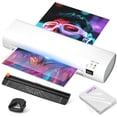 thumbnail image 1 of Tigebraver 9 Inch Portable Laminator Machine With Anti-Jam Tech, All-In-One A4 Thermal Laminator With Trimmer & Corner Rounder For Home, Office, School & Business, 40 Sheets Included (White), 1 of 7