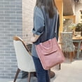 thumbnail image 2 of Stylago Women's Corduroy Tote Bags with Detachable Strap Crossbody Shoulder Purse Button External Pocket Zipper Shopping Handbag Pink, 2 of 6