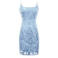 thumbnail image 6 of eileial Womens Mini Dresses Elastic High Waist Square Neck Party Homecoming Dress(Blue,XS), 6 of 6