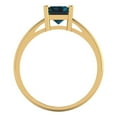 thumbnail image 4 of Clara Pucci 14K Yellow Gold Solid Gold LondonBlueTopaz Solitaire Anniversary Ring for Women - 2 cttw Emerald Cut, 4 of 8