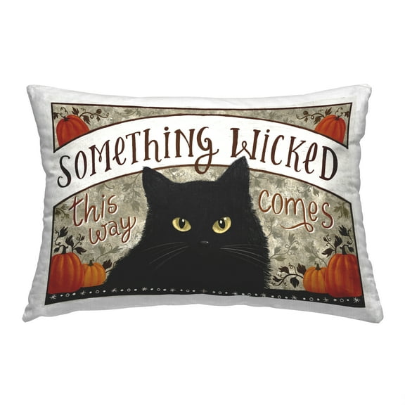 Stupell Industries Something Wicked Halloween Cat Decorative Printed Throw Pillow, 14 x 20