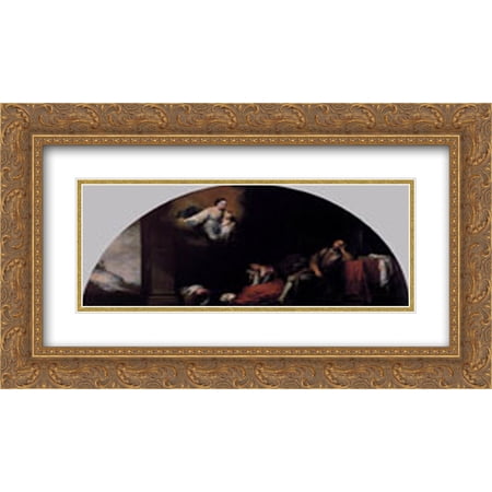 Bartolome Esteban Murillo 2x Matted 24x14 Gold Ornate Framed Art Print 'Dream of Patrician John'