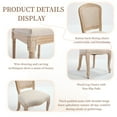 thumbnail image 5 of TOSEE French Country Dining Chairs Set of 2, Rattan Back Upholstered Farmhouse Kitchen Chairs for Dining Room, Beige Linen & Wood Legs, 5 of 8