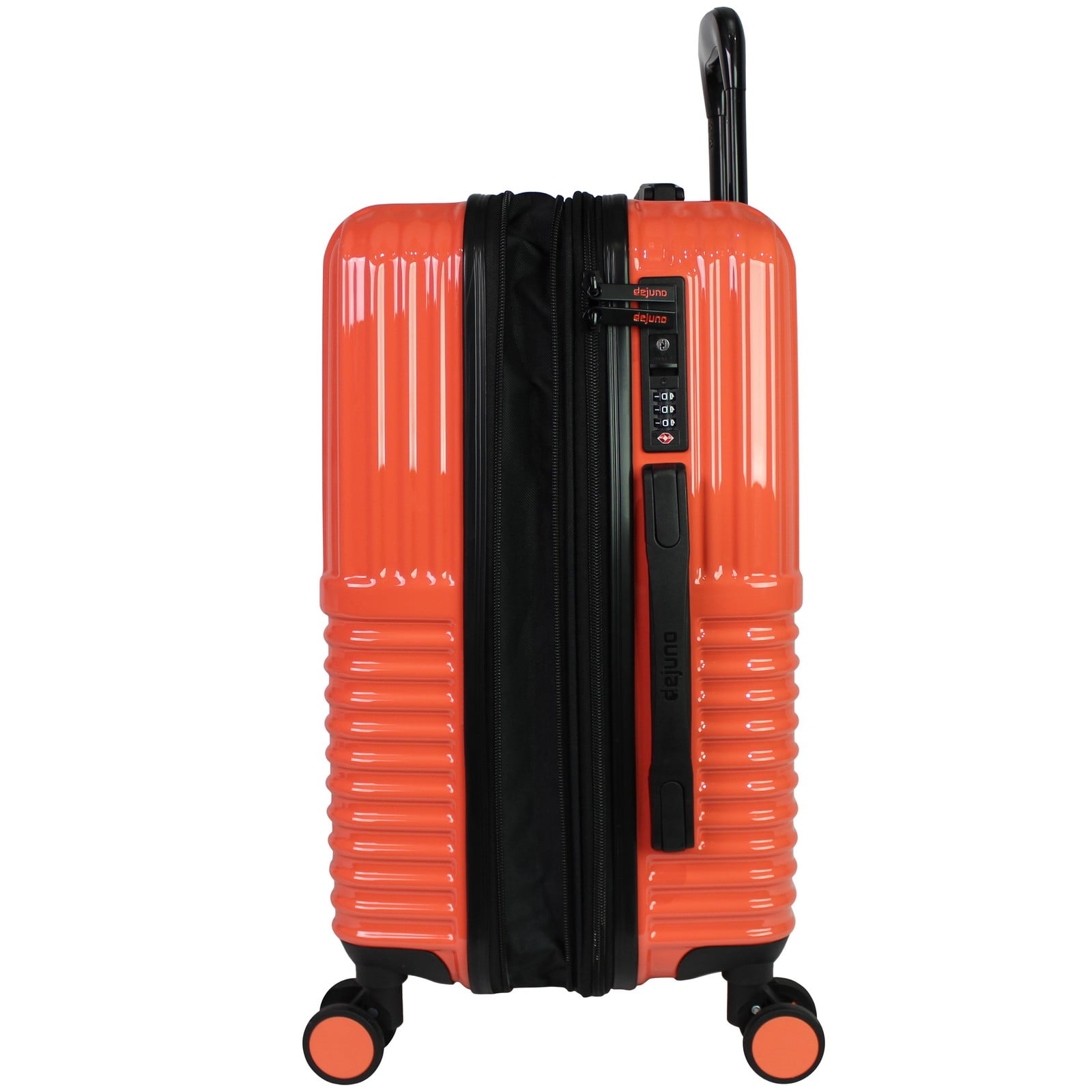 CalBags Dejuno Tonal 24-Inch Polycarbonate Lightweight Hardside Expandable Spinner Luggage with TSA Lock - Coral
