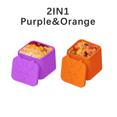 thumbnail image 1 of Non-stick Silicone Lunch Box For Kids Sauce container With Lid Small Lunch Box Accessories Dip Container Food storage container Purple-Orange, 1 of 6