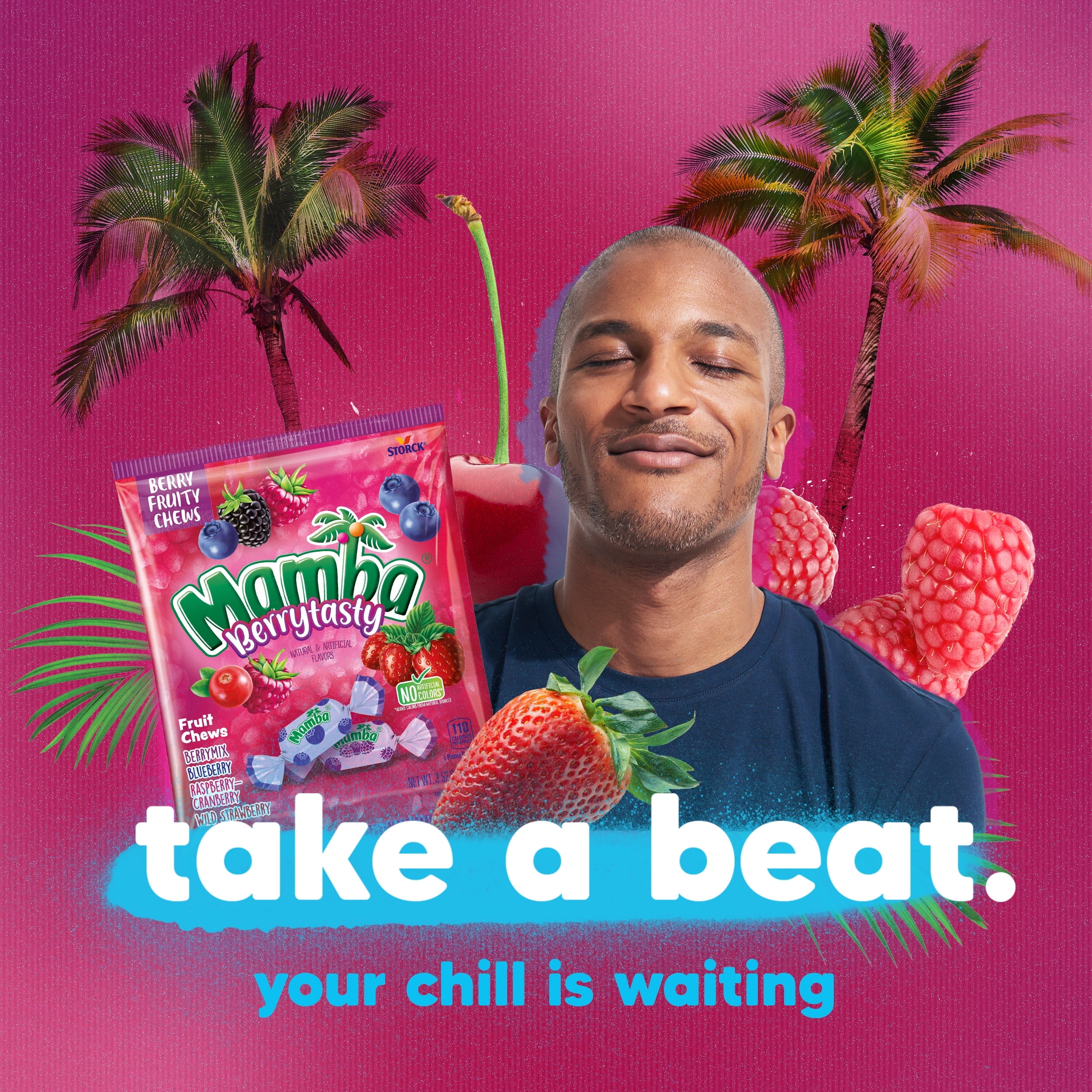 Mamba Berrytasty Fruit Chews Chewy Candy, 3.52 oz Regular Bag - (6 Pack)