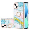 thumbnail image 1 of SaniMore for iPhone 14 6.1" 2022 Case with 360 Degree Rotating Metal Ring Shockproof TPU Backplane Marble Pattern Luxury Fashion Anti-drop Cover for iPhone 14 6.1" 2022, Green Gold Marble, 1 of 3