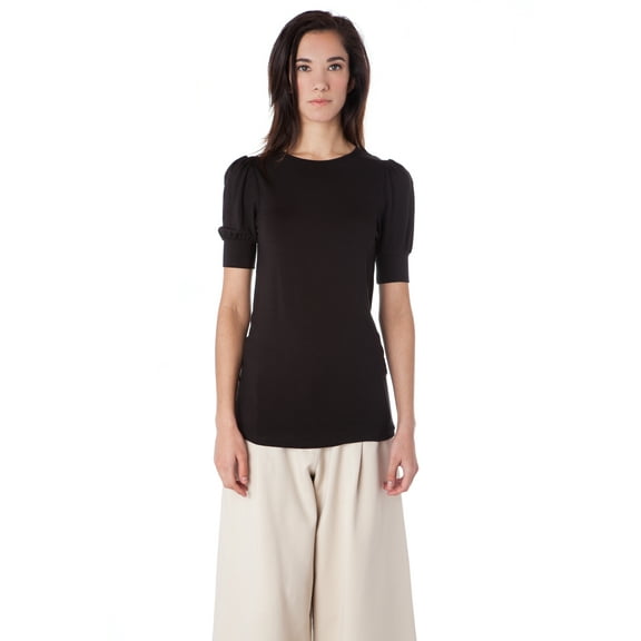 Puffy Shoulder Short Sleeve Blouse