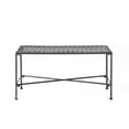 thumbnail image 2 of CoSoTower 36.75" Outdoor Iron Coffee Table - Black Brush Silver Patio Table for Garden, Deck or Porch - Powder Coated 20.75" D x 18" H - Easy Assembly, 2 of 9