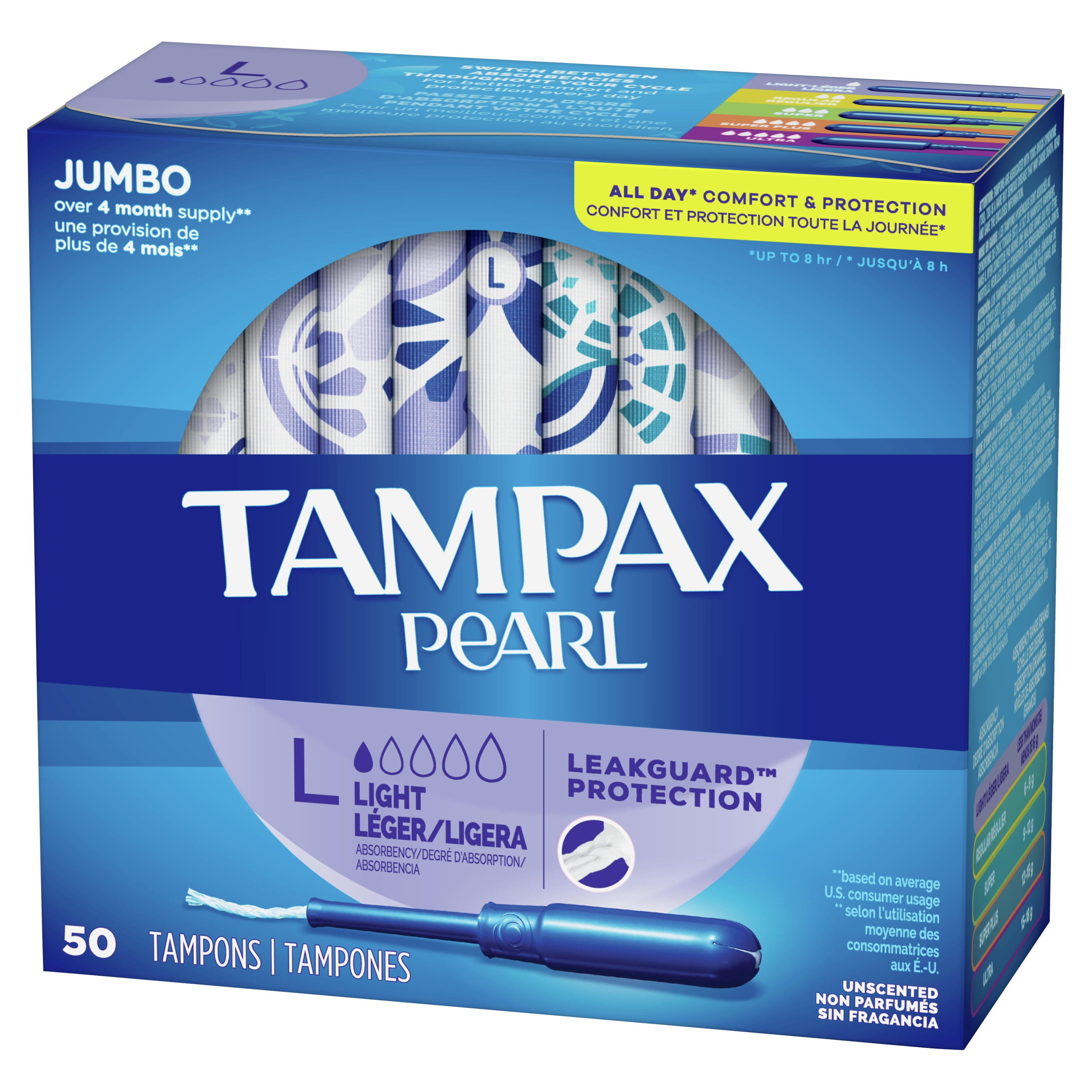 Kotex Tampones Mini Tampons Light Absorbent Tampons with Blue Protection  Techonology, 8 count (pack of 3)