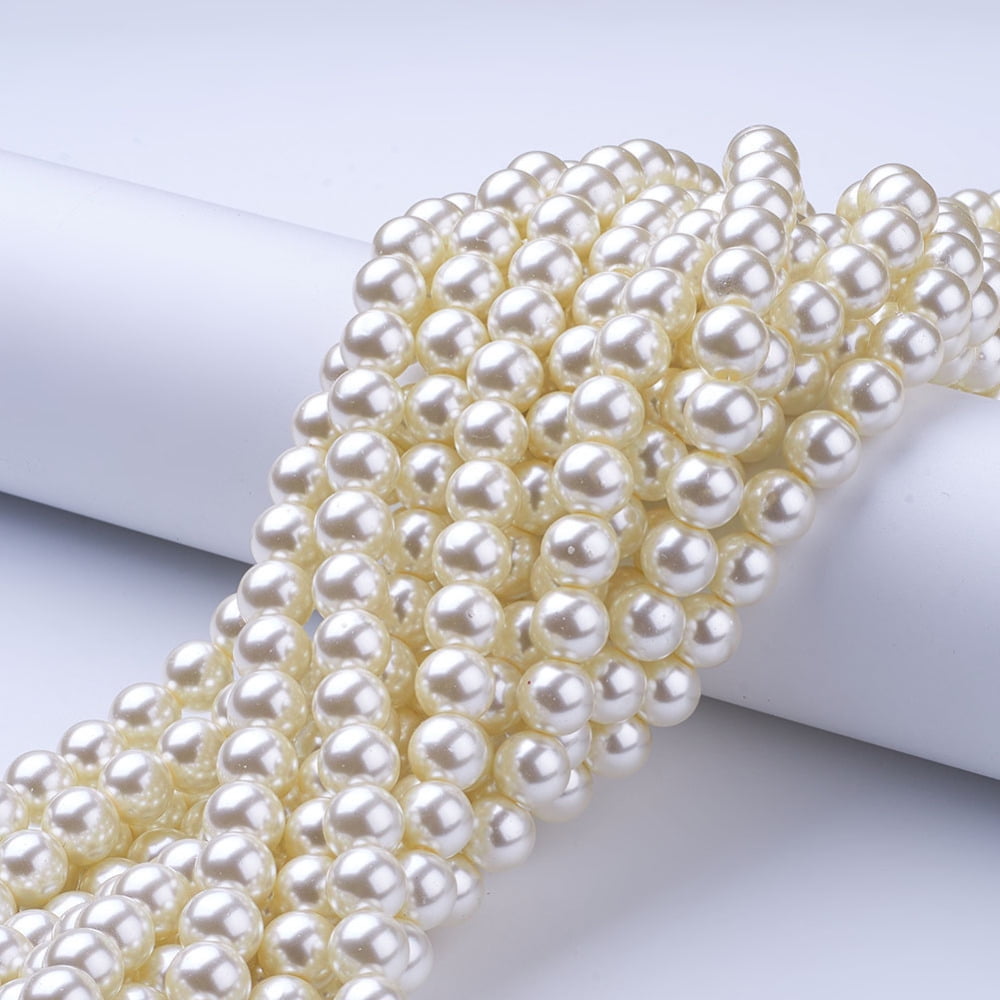 Glass Pearl Beads Strands Pearlized Round Creamy White 10mm Hole: 1mm about 80pcs/strand 32 inch 15Strand