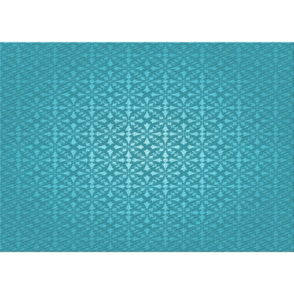 Ahgly Company Indoor Rectangle Patterned Dark Turquoise Green Area Rugs, 2' x 4'