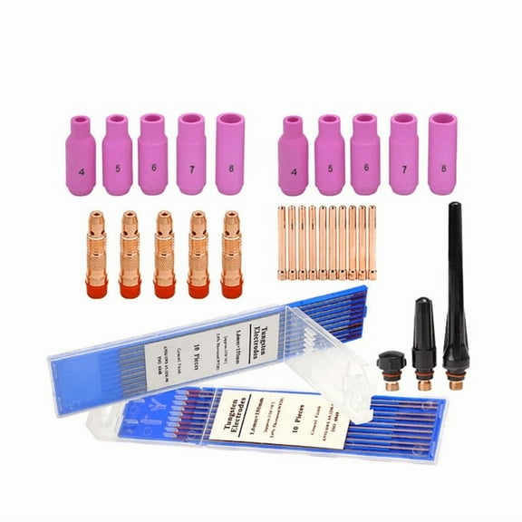 48PCS TIG Welding Torch Accessories Kit – Rose Gold Copper Parts Set for TIG Arc Welders – 6.69 x 4.72 x 1.18in Durable Welding Tools