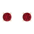 thumbnail image 3 of 0.5 Ct Round Cut Studs Red Ruby 14K Rose Solid Solid Gold Everyday Dainty Earrings Push Back, 3 of 7