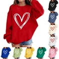 thumbnail image 6 of YunPes Girls Heart Graphic Sweatshirts Casual Oversized Fleece Pullover Tops Kids Fall Winter Long Sleeve School Cute Y2k Outfits, 6 of 7