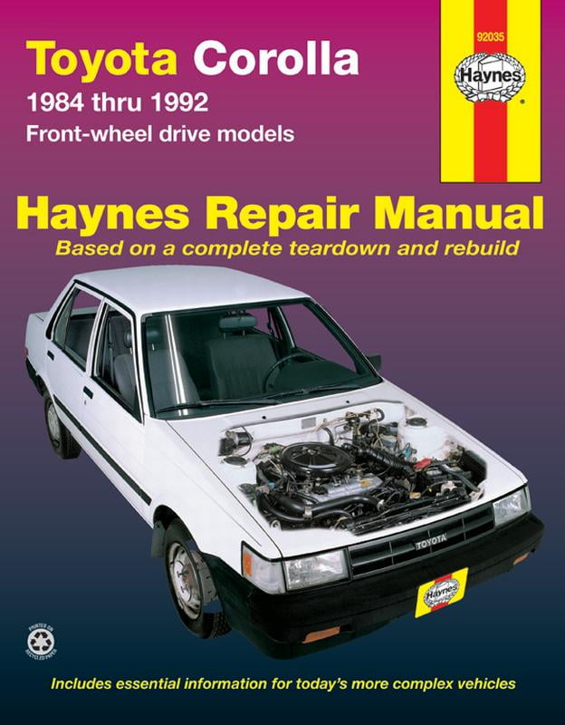 Toyota Corolla FWD (84-92) Haynes Repair Manual (Does not include