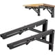 thumbnail image 1 of Soportes de estante plegables -30 cm 2 piezas Soporte de estante triangular plegable de acero inoxidable resistente, plegable montado en la pared de bricolaje, 1 of 5