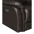 thumbnail image 6 of Fortuna Dark Brown Leather Power Recliner Sofa, 6 of 10