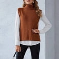 thumbnail image 5 of Tank Tops For Women Ladies' Solid Color Knit Turtleneck Pullover Loose Sleeveless Vest Camisole Tops For Women, 5 of 5