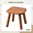 thumbnail image 5 of Solid Wood Stool, Square Design with Cylindrical Legs, Wooden Step Stool, Sturdy and Strong, Ideal for Little Ones, Low Spaces, Multi-Purpose Use for Kitchen, Bathroom, Bedroom, 5 of 5