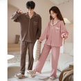 thumbnail image 4 of Pijama de pareja primavera y otoño niñas cárdigan de hombre solapa traje de casa se puede usar al aire libre otoño, 4 of 5