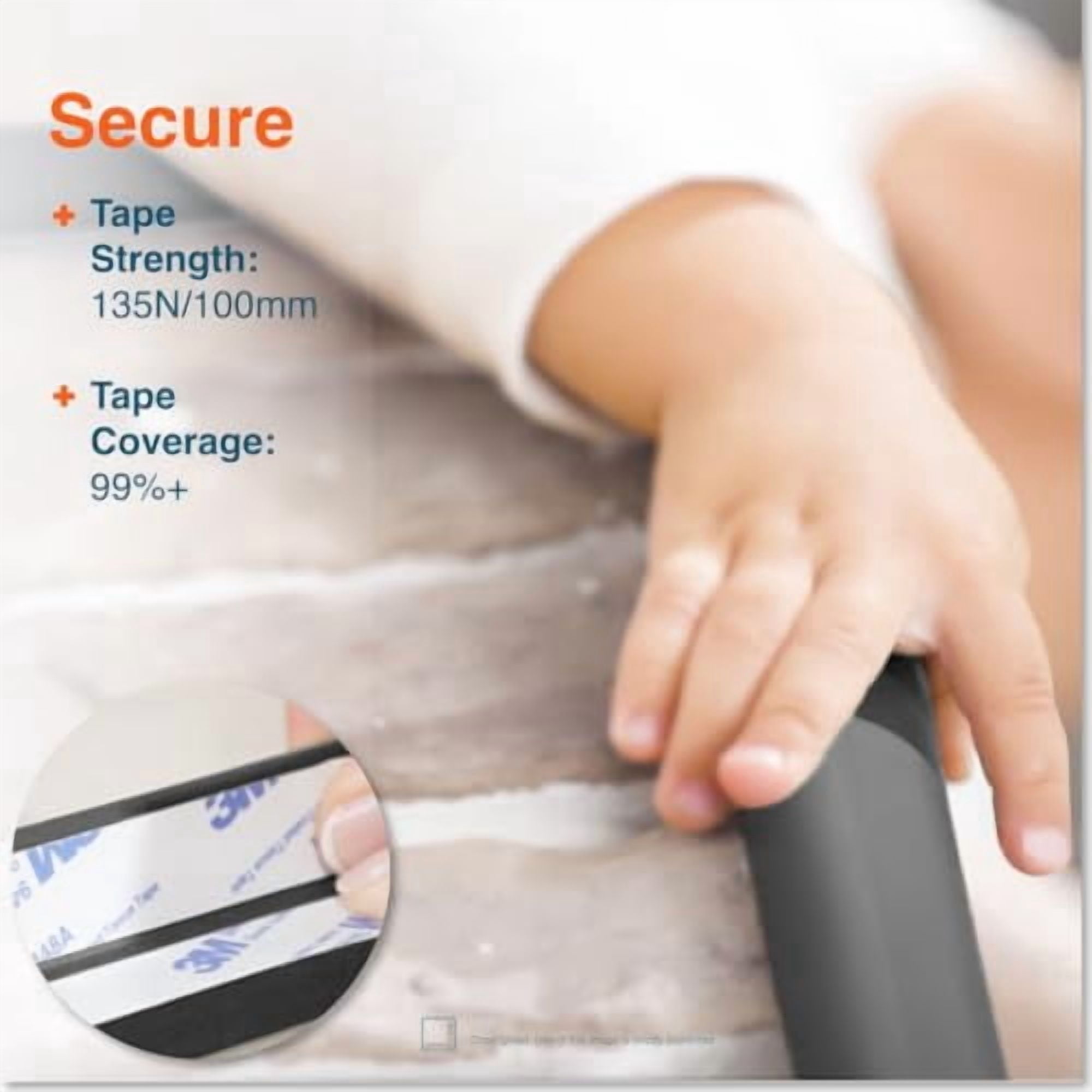 HeftyFit Edge Corner Protector Baby Proofing (Large 15ft Edge 4 Corners), Heavy-Duty, Soft NBR Rubber Foam, Furniture Fireplace Safety Bumper Guard, 3M Adhesive, Onyx Black