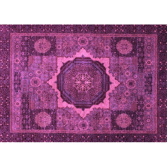 Ahgly Company Indoor Rectangle Abstract Purple Modern Area Rugs, 5' x 8'