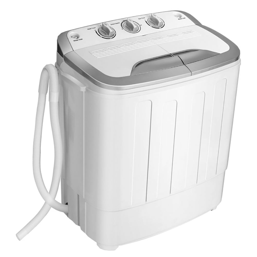 Canddidliike 8 lbs Portable Mini Twin Tub Spinner Semi-Automatic Washing Machine, Timer Control, Compact Laundry Washer for RV, Apartments and Dorms