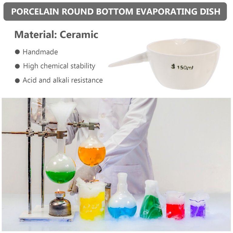 MAGICLULU Evaporation Dish With Handle Lab Evaporation Dishes Evaporating Dish With Handle Laboratory Evaporating Basins Porcelain Evaporating
