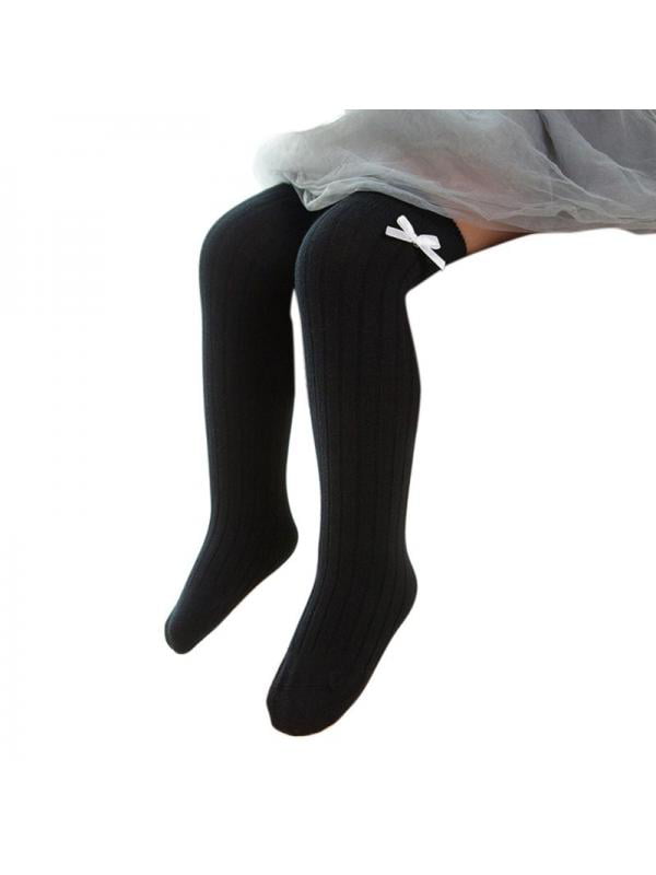 Bow-knot Leg Warmers Children Tight Baby Girls Cotton Stockings Kids Knee Length 