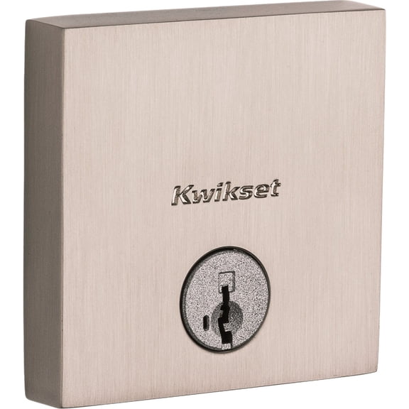 Kwikset Deadbolt Lock Deadbolt Square Style - Satin Silver Square - 1 Piece — Construction & DIY Use, Standard Hardware Spec