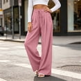 thumbnail image 7 of Byworldtasic Women's Flowy Pleated Trousers Elastic Waist Loose Fit Palazzo Business Casual Lounge Pants with Pockets, 7 of 7