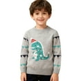 thumbnail image 3 of WhouRiu Little Boy' Christmas Sweater Dinosaur Knitted Long Sleeve Sweater Children Holiday Party Cozy Soft Winter Sweaters Gray,Sized 6-7, 3 of 3