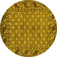thumbnail image 1 of Ahgly Company Machine Washable Indoor Round Southwestern Yellow Country Area Rugs, 6' Round, 1 of 4