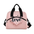 thumbnail image 2 of Insulated Crossbody Lunch Bag 10L Lunch Tote with Adjustable Shoulder Strap for Work Office Picnic Heart-shaped with Word Love, 2 of 6