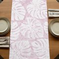 thumbnail image 5 of Pink Monstera Deliciosa Burlap Cotton Table Runner 13x72 Inches Long, Summer Botanical Tropical Farmhouse Table Runners, Outdoor Dining Table Decor for Baby Shower/Party/Wedding, 5 of 8
