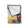 thumbnail image 2 of Beach Soft Flannel Fleece Blanket, Coastal View of Sandy Landscape Holiday Party Wedding Ocean Tropic Print, Cozy Plush for Indoor and Outdoor Use, 50" x 70", Sky Blue Apricot Purple, by Ambesonne, 2 of 6