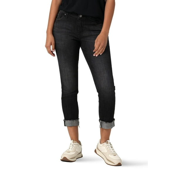 Riders by Lee Indigo Women's Fringe Cuff Boyfriend Jean 14