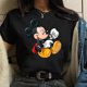 thumbnail image 1 of Disney Mickey and Minnie 100% Cotton T-shirt Cute Women's Top O-Neck Summer Kawaii Mickey Mouse Casual Tee Free ShippingXS Gao Jinjia LED, 1 of 2