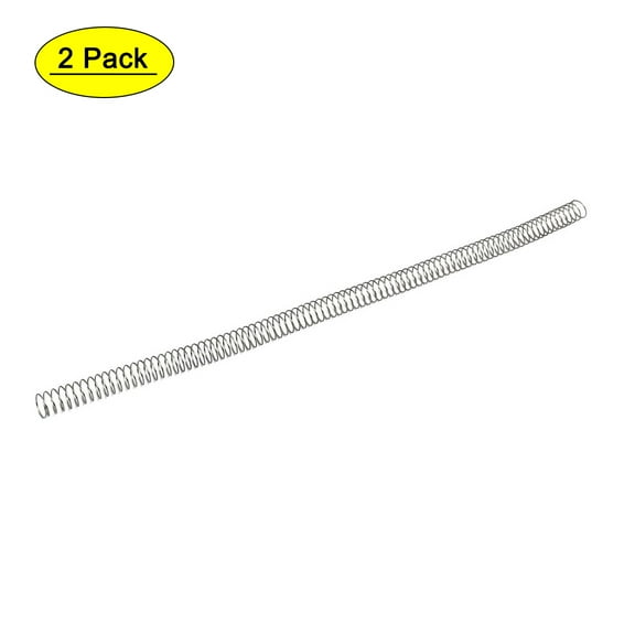 0.6mmx10mmx305mm 304 Stainless Steel Compression Springs Silver Tone 2pcs